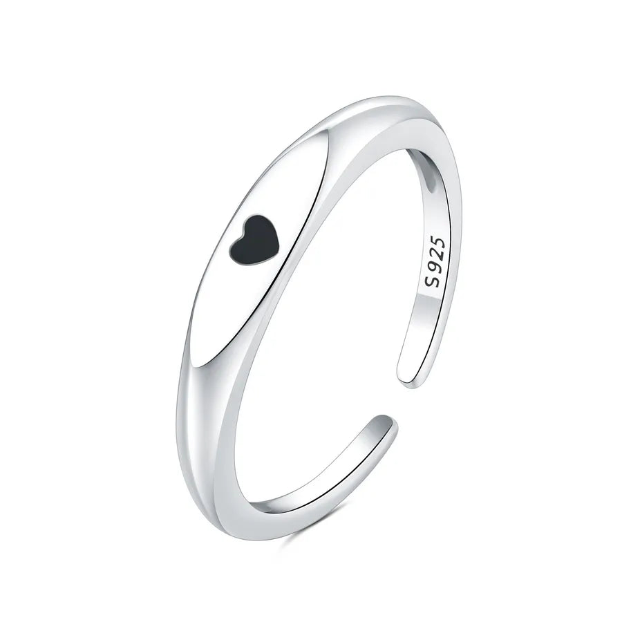 925 Sterling Silver Zirkon Herzform Offene Ringe 925 Sterling Silver Ringe | Shop Nory