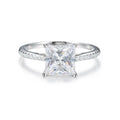 Weißgold plattiert Platin plattiert Rhodium plattiert 925 Sterling Silber Zircon viereckige Ringe 925 Sterling Silber Ringe | Shop Nory