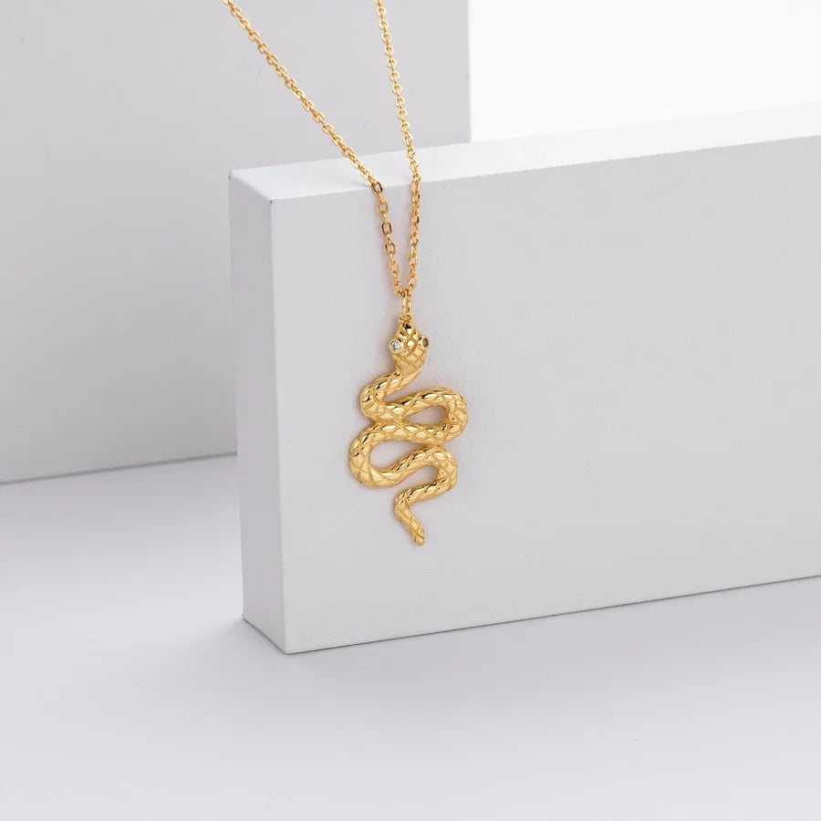 925 Sterlingsilber Zirkon Kabelkette Einlage Schlangenanhänger Halskette | Shop Nory