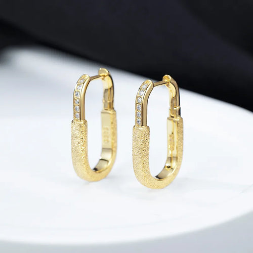 1 Paar 18K vergoldete Weißgold beschichtete 925 Sterling Silber Zirkon 925 Sterling Silber Ohrringe geometrische Ohrringe | Shop Nory