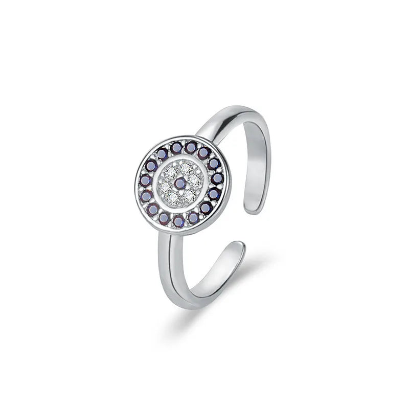 925 Sterling Silver Geometrische Auge Offene Ringe 925 Sterling Silver Ringe | Shop Nory