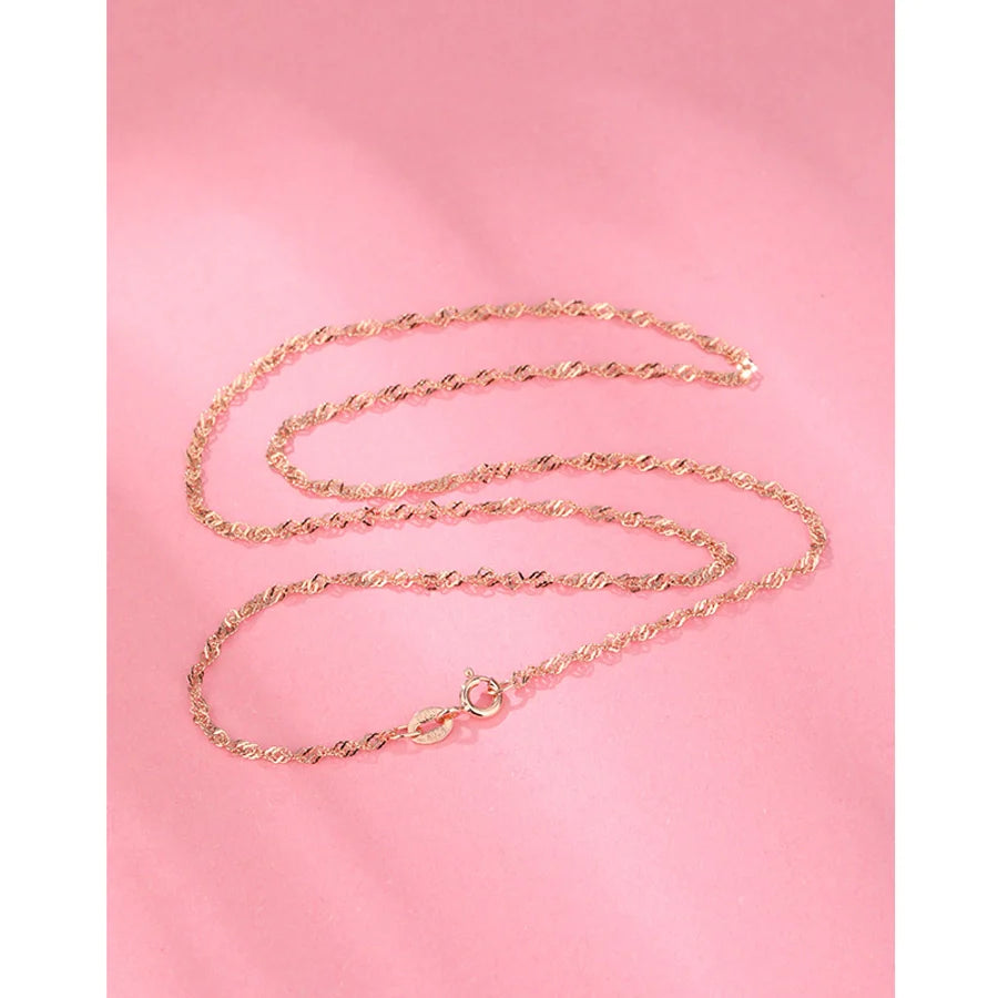 925 Sterling Silver Kabelkette Boxkette Einfarbige Halskette | Shop Nory
