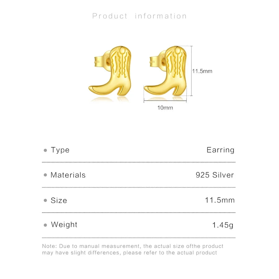 1 Paar 18K Gold plattiert Weißgold plattiert 925 Sterlingsilber 925 Sterlingsilber Ohrringe Boots Ohrstecker | Shop Nory
