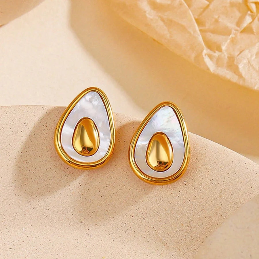 Ohrringe "Avocado" in Edelstahl - 18k vergoldet | Shop Nory