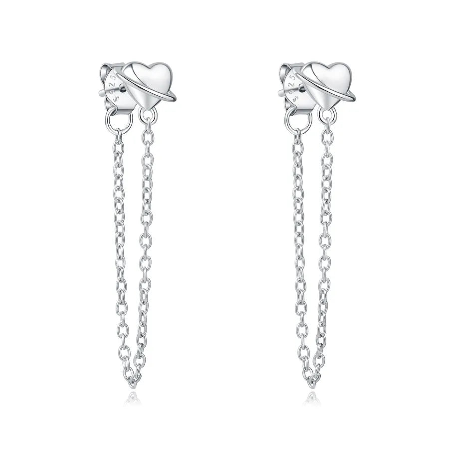 1 Paar 925 Sterlingsilber 925 Sterlingsilber Ohrringe Unendlichkeit Mond Herzform Tropf Ohrringe Ohrstecker | Shop Nory