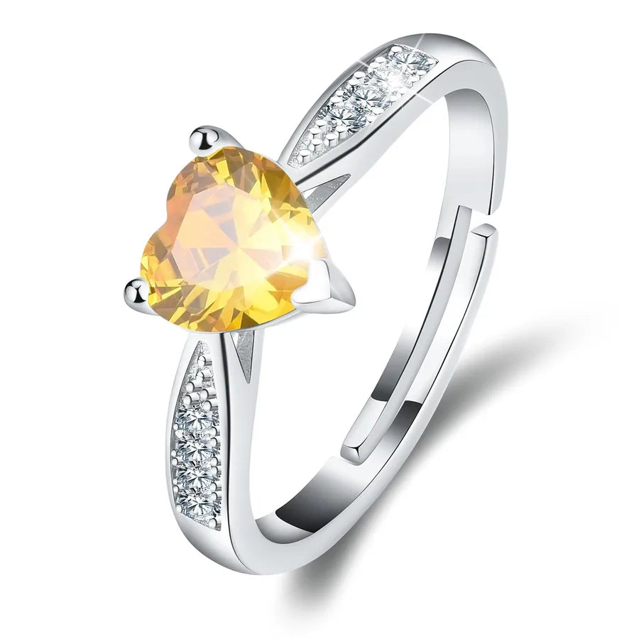 925 Sterling Silber Moissanit Herzform Offene Ringe 925 Sterling Silber Ringe | Shop Nory