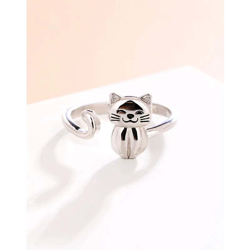 925 Sterling Silber Katze Offene Ringe | Shop Nory