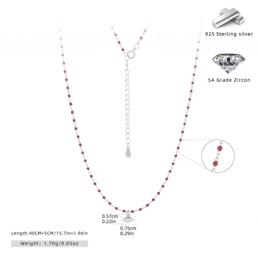 925 Sterling Silber 925 Sterling Silber Rack Beschichtet Langanhaltend Beschichtet Zirkon Einlage Auge Anhänger Halskette | Shop Nory