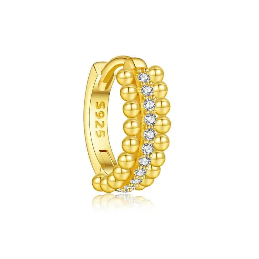 1 Stück 18K vergoldet Weißgold plattiert 925 Sterling Silber Zirkon 925 Sterling Silber Ohrringe Runde Ohrringe | Shop Nory