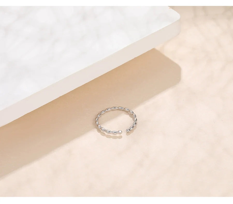 18K vergoldet Weißgold plattiert 925 Sterling Silber geometrisch verstellbarer Ring 925 Sterling Silber Ringe | Shop Nory