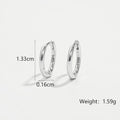 1 Paar Weißgoldbeschichtete 925 Sterling Silber 925 Sterling Silber Ohrringe Runde Ohrringe | Shop Nory