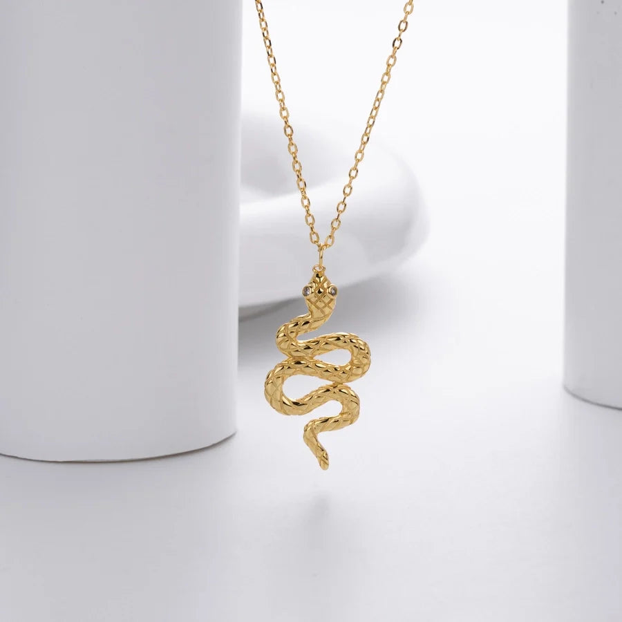 925 Sterlingsilber Zirkon Kabelkette Einlage Schlangenanhänger Halskette | Shop Nory