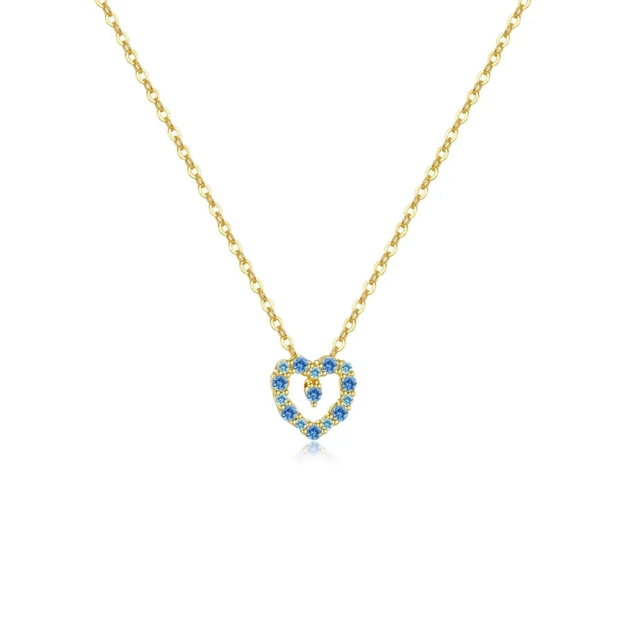 925 Sterling Silver Zirkon Kabelkette Herzform Anhänger Halskette | Shop Nory