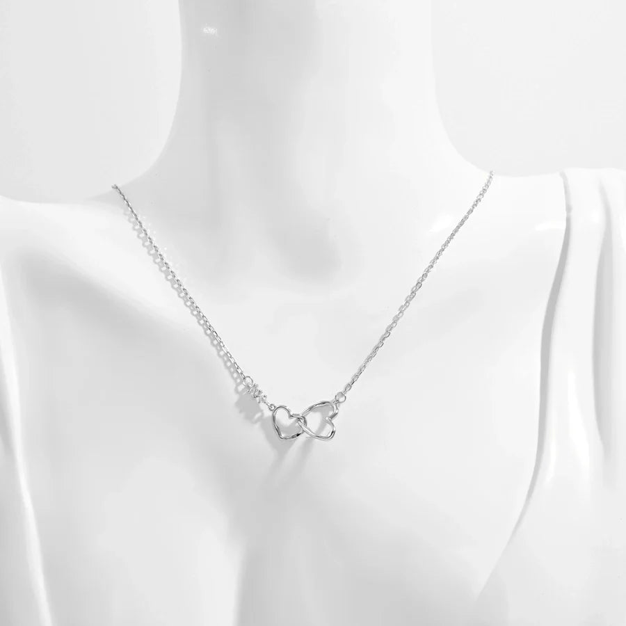 925 Sterling Silver Plated Zircon Kabelkette Herzform Halskette | Shop Nory