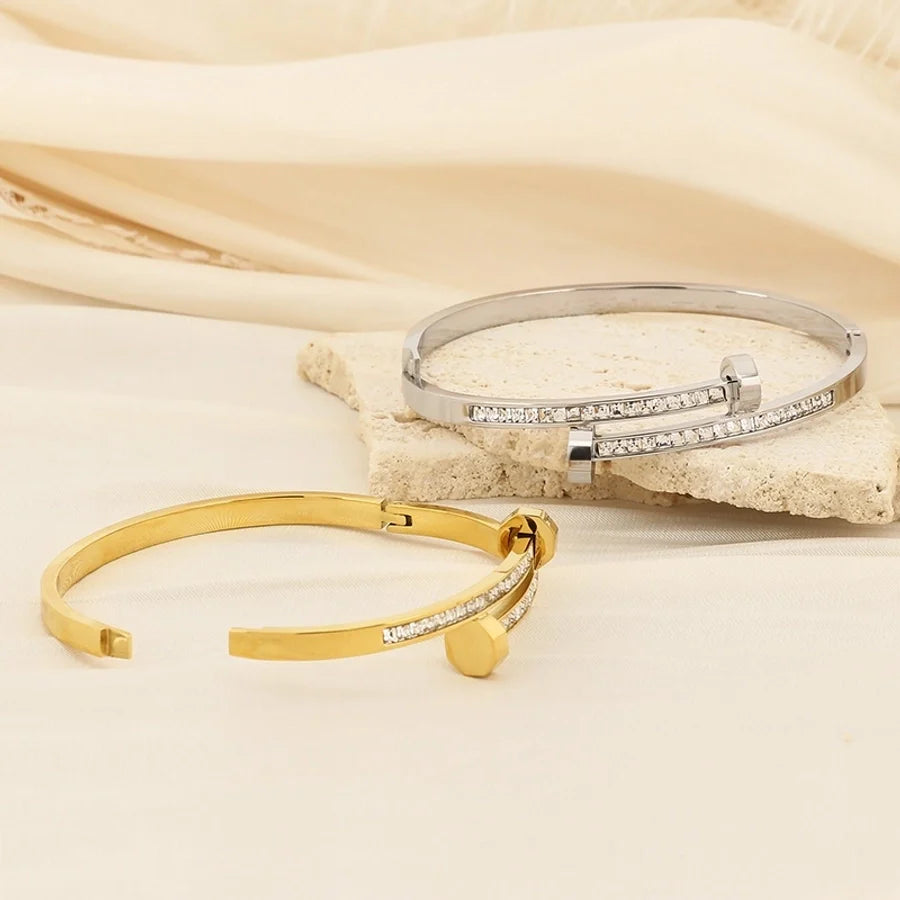 Bangle "Nail" in Edelstahl -18k vergoldet | Shop Nory