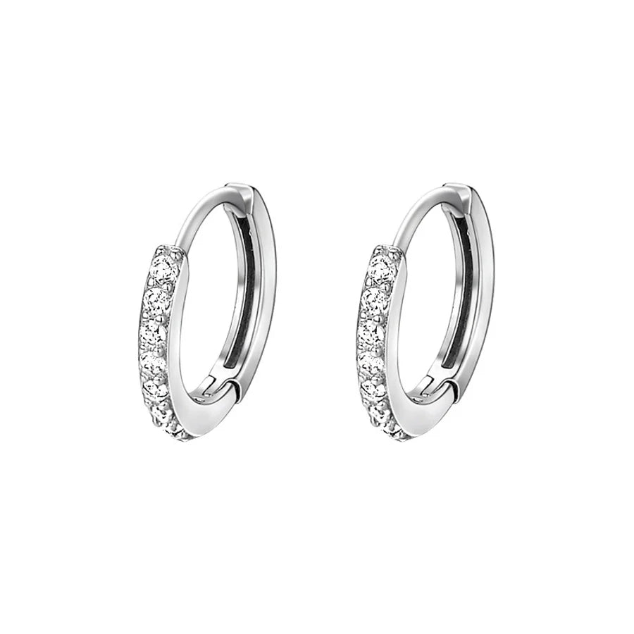 1 Paar S999 Silber Zirkon 925 Sterling Silber Ohrringe Geometrische Ohrringe | Shop Nory
