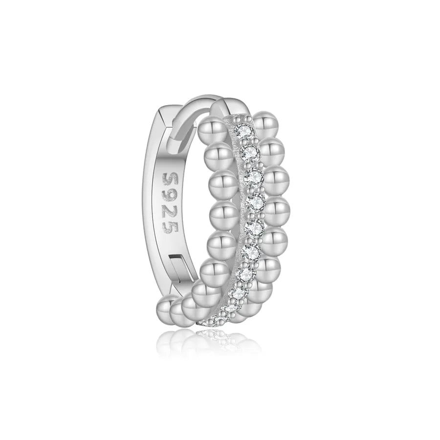 1 Stück 18K vergoldet Weißgold plattiert 925 Sterling Silber Zirkon 925 Sterling Silber Ohrringe Runde Ohrringe | Shop Nory