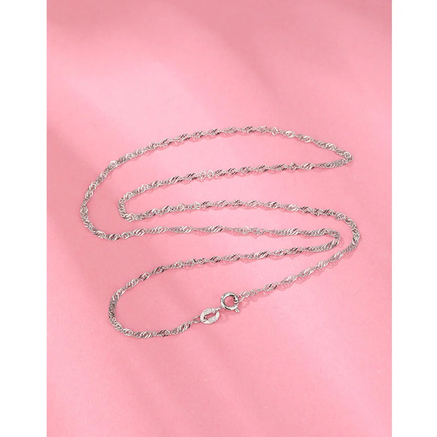 925 Sterling Silver Kabelkette Boxkette Einfarbige Halskette | Shop Nory