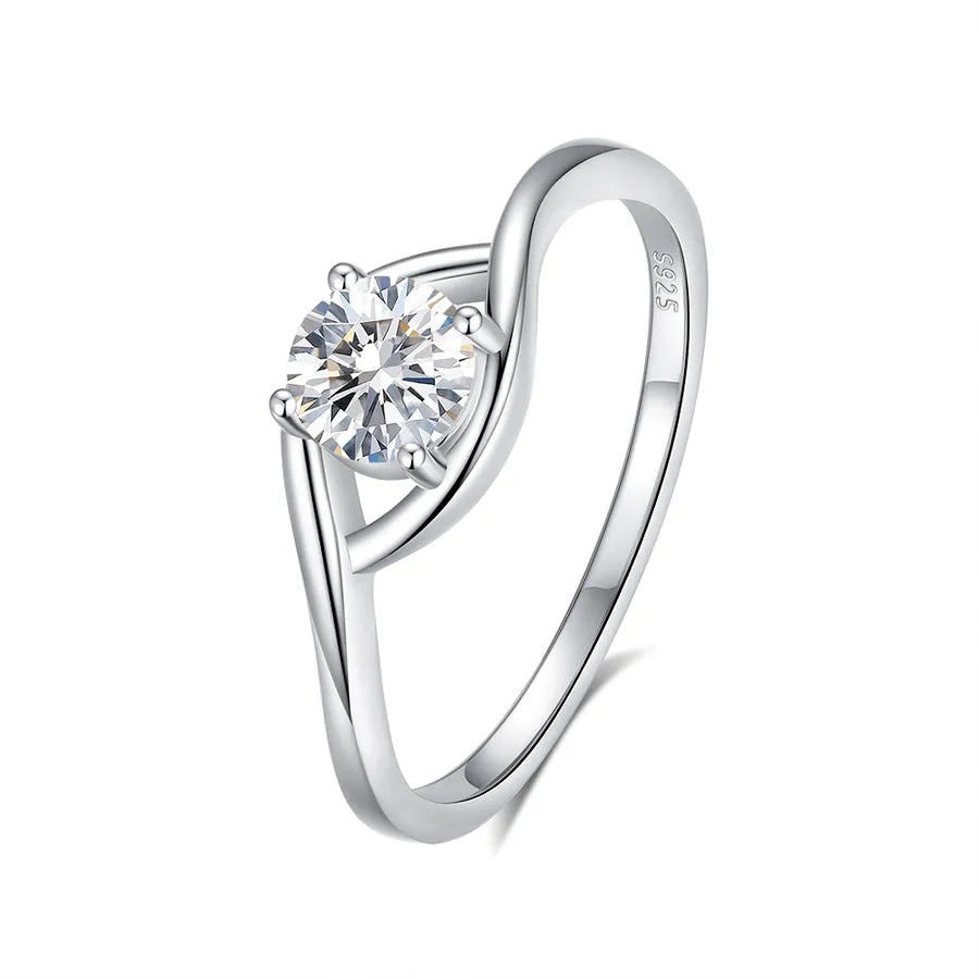 925 Sterling Silber Moissanit Zirkon Geometrische Ringe | Shop Nory