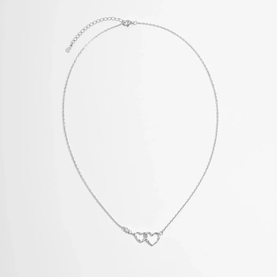925 Sterling Silver Plated Zircon Kabelkette Herzform Halskette | Shop Nory