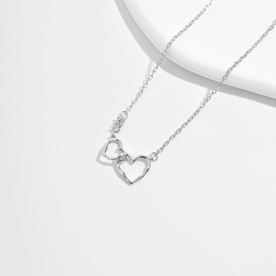 925 Sterling Silver Plated Zircon Kabelkette Herzform Halskette | Shop Nory