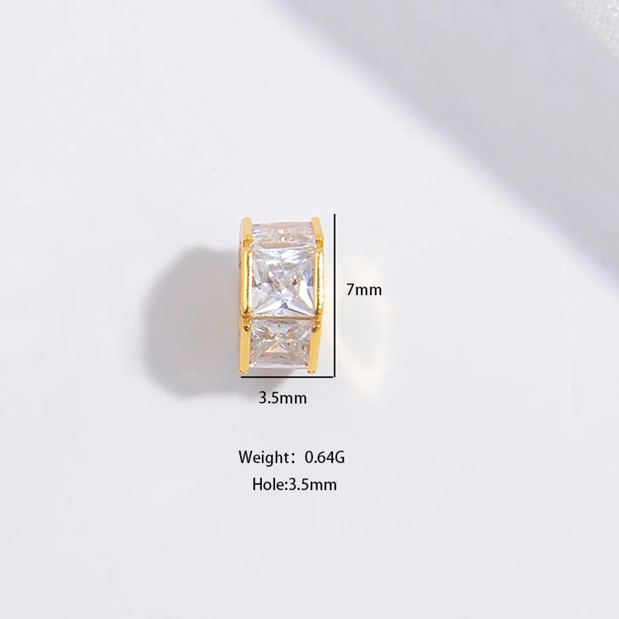 S925 Sterlingsilber T Quadrat Diamant Hohlperle Separate/lose Perlen Handgemacht DIY Große Öffnung so gut wie Regenfass Perlen Perlenzubehör Sz73 | Shop Nory