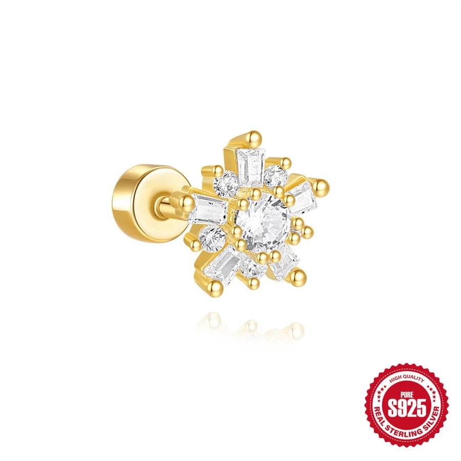 1 Stück Ohrknorpelringe & -stecker Cute Geometric 925 Sterling Silber Türkis Zirkon Ohrknorpelringe & -stecker | Shop Nory
