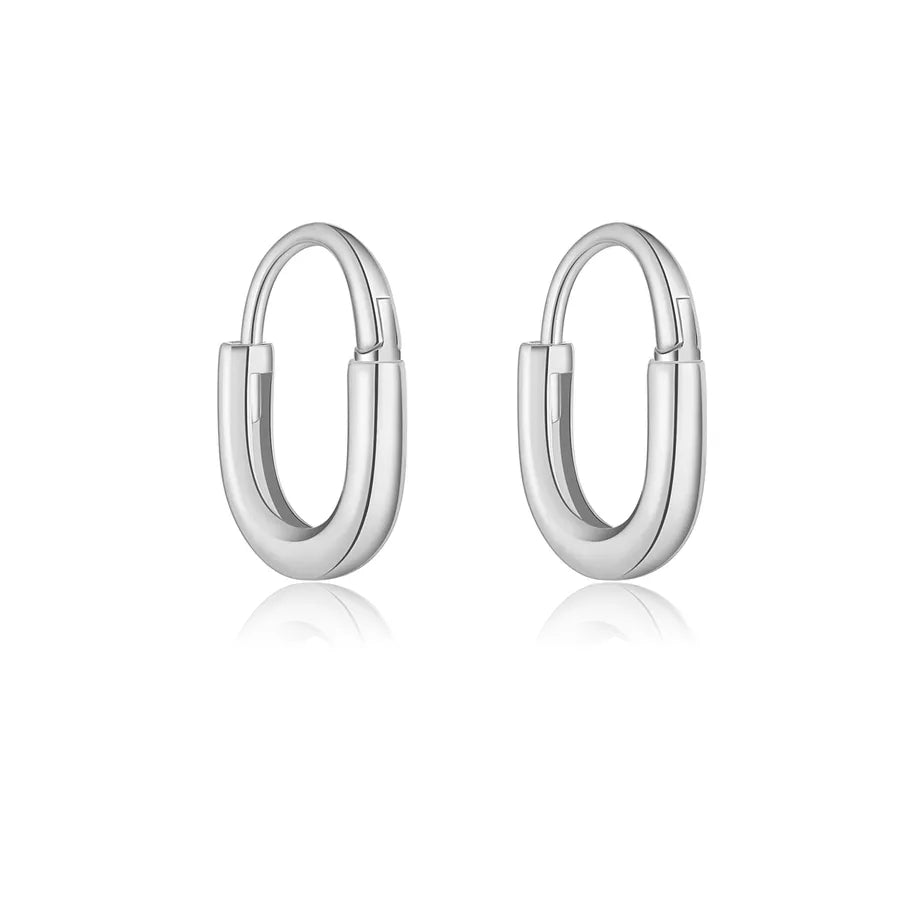 1 Paar 18K vergoldete Weißgold beschichtete 925 Sterling Silber Zirkon 925 Sterling Silber Ohrringe Geometrische Ohrringe | Shop Nory