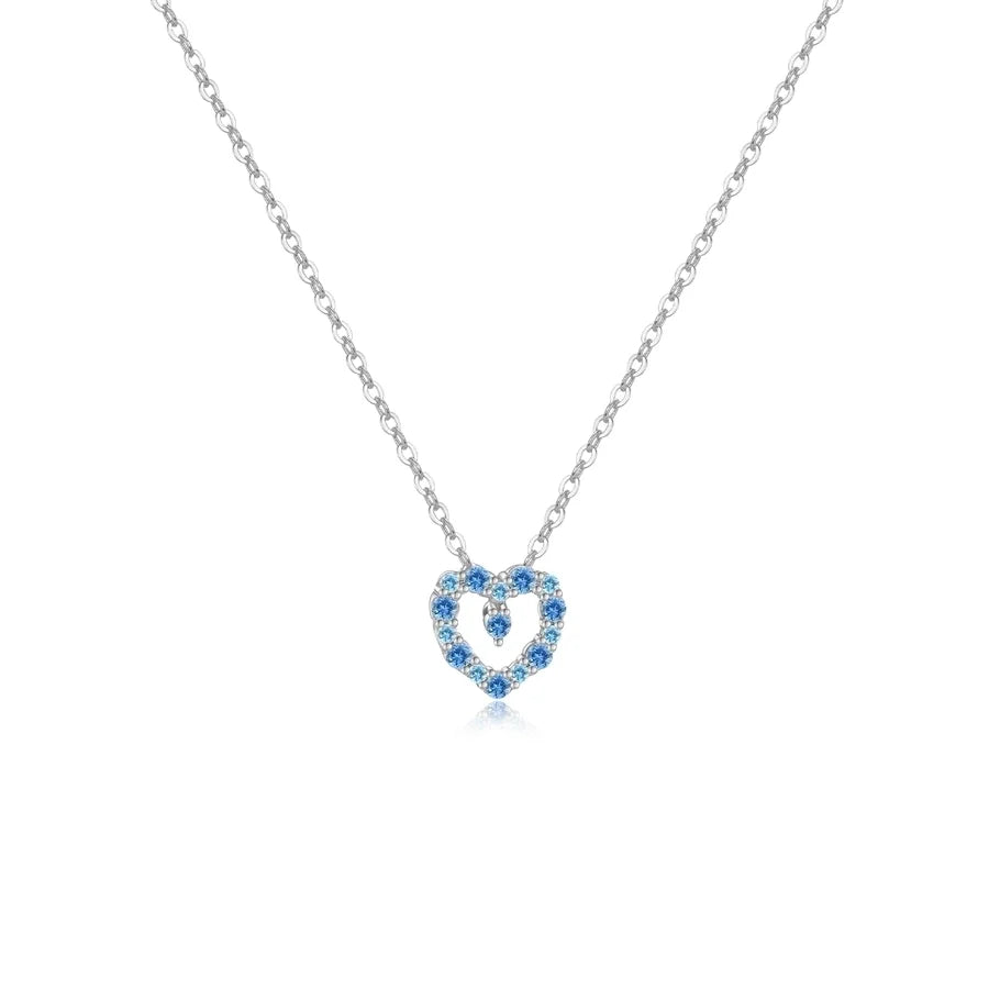 925 Sterling Silver Zirkon Kabelkette Herzform Anhänger Halskette | Shop Nory