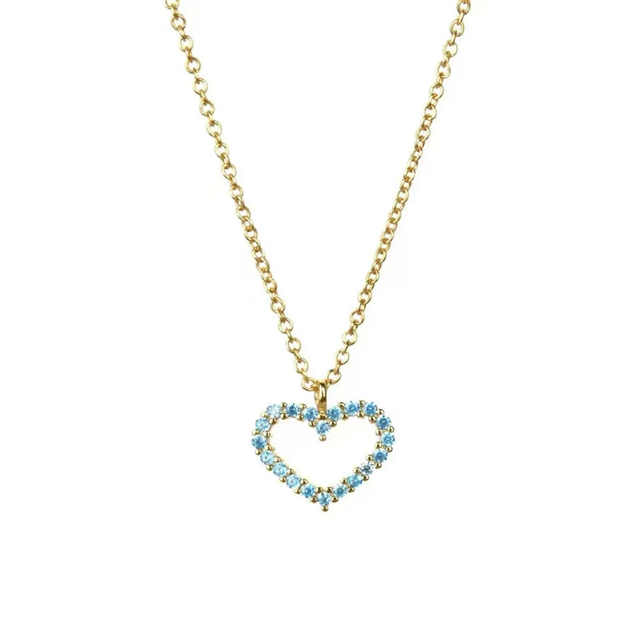 925 Sterling Silber Kabelkette Beschichtung Herzform Anhänger Halskette | Shop Nory