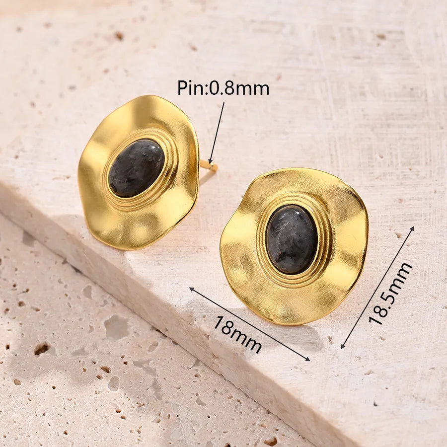 1 Paar/Verpackung 18K vergoldet 925 Sterling Silber Perle Labradorit Pentagram Herzform Ball Ohrringe Ohrstecker | Shop Nory