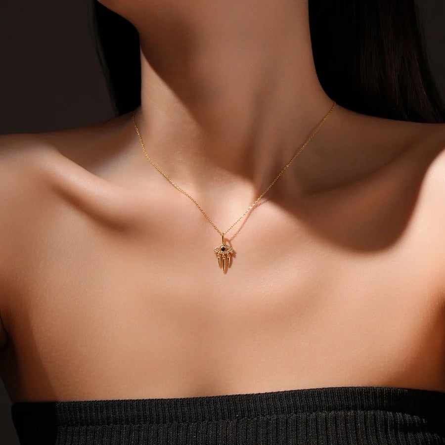 925 Sterling Silber Zirkon Kabelkette Teufelsauge Anhänger Necklace | Shop Nory
