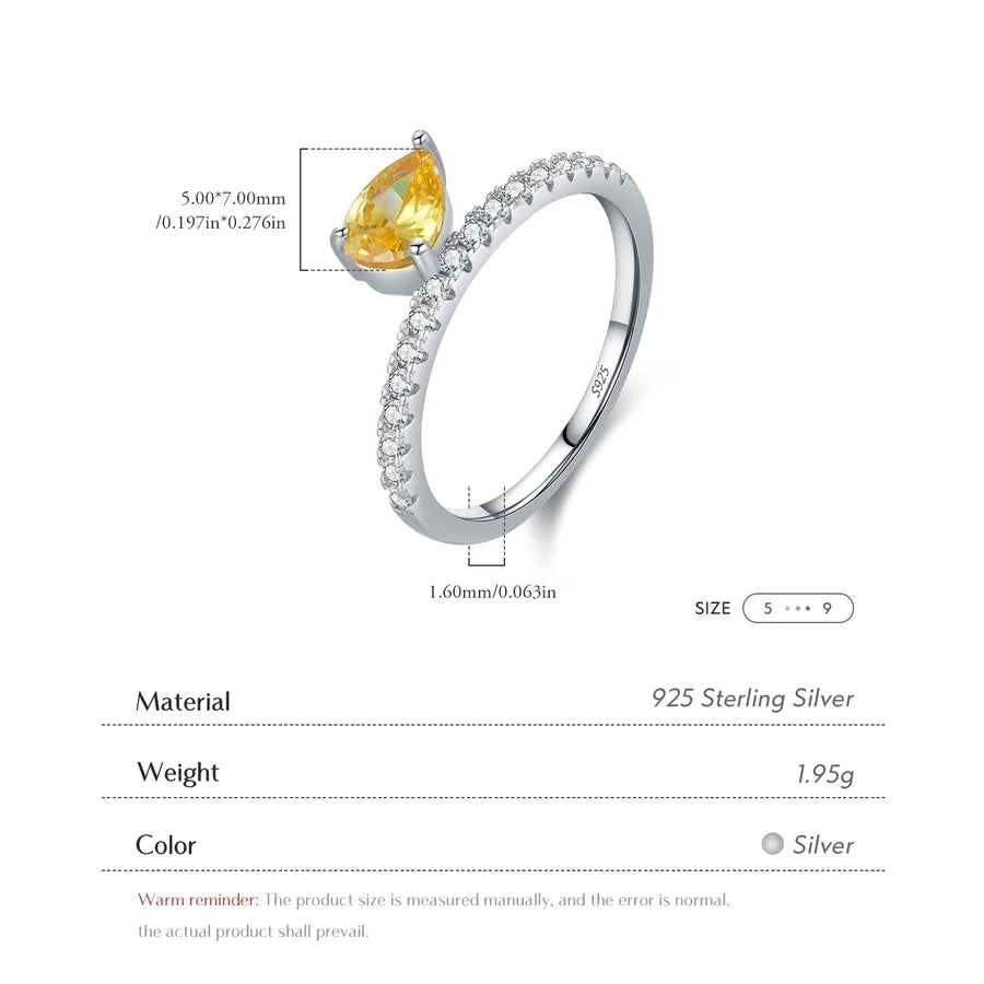 Rhodium-beschichtete 925 Sterling Silber Zirkon Geometrische Ringe 925 Sterling Silber Ringe | Shop Nory