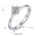 Rhodinbeschichtete 925 Sterling Silber Zirkon Runde Ringe 925 Sterling Silber Ringe | Shop Nory