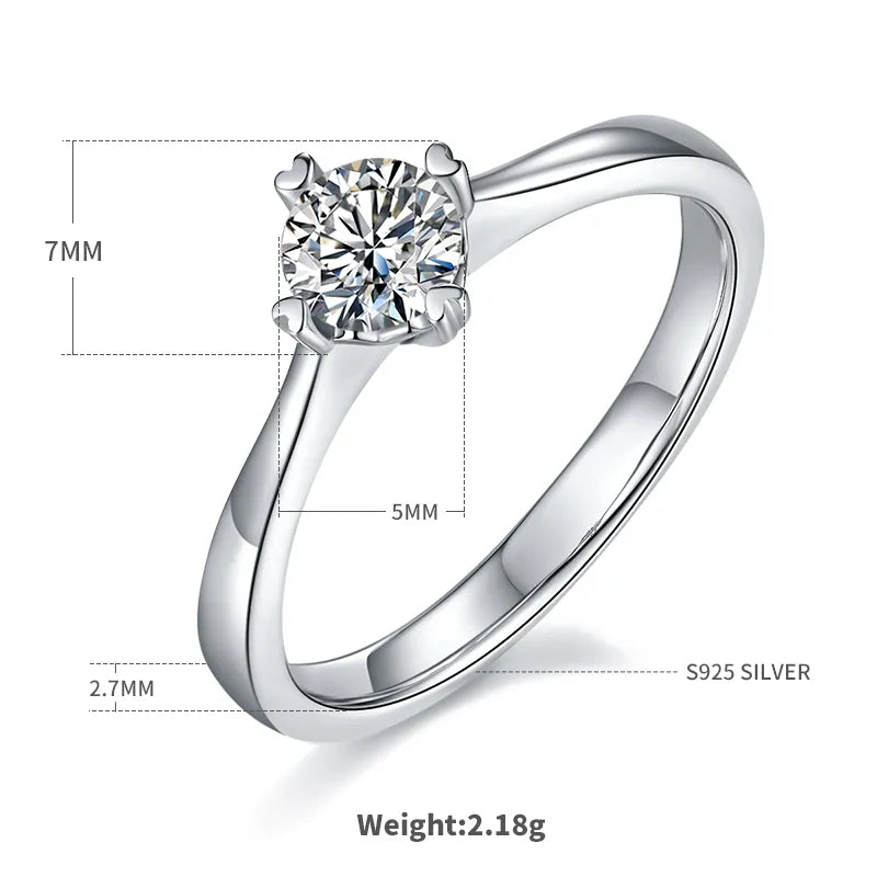 Rhodinbeschichtete 925 Sterling Silber Zirkon Runde Ringe 925 Sterling Silber Ringe | Shop Nory