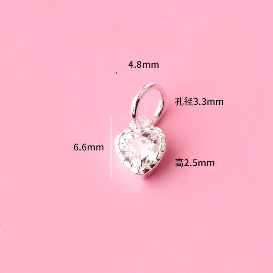 1 Stück 6.6*4.8mm 925 Sterling Silber Zirkon Herzform Anhänger Schmuck Zubehör | Shop Nory