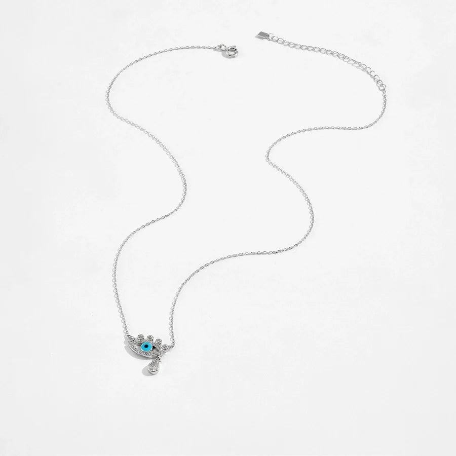 925 Sterling Silber Zirkon Kabelkette Teufelsauge Anhänger Necklace | Shop Nory