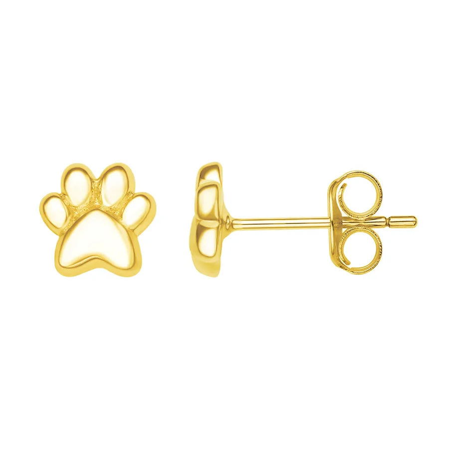 1 Paar 18K vergoldet Weißgold plattiert 925 Sterlingsilber 925 Sterlingsilber Ohrringe Pfotenabdruck Ohrstecker | Shop Nory