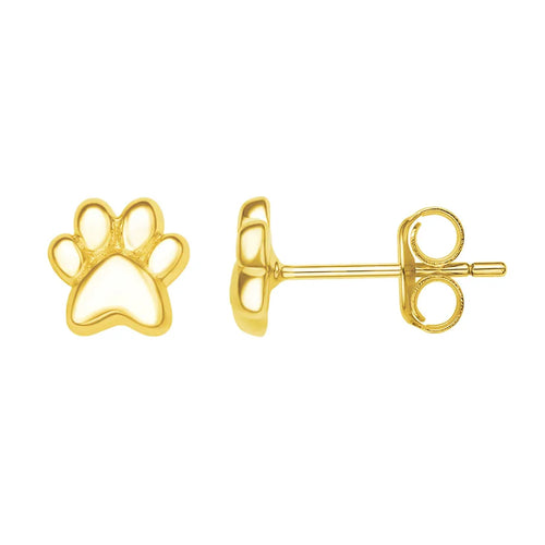 1 Paar 18K vergoldet Weißgold plattiert 925 Sterlingsilber 925 Sterlingsilber Ohrringe Pfotenabdruck Ohrstecker | Shop Nory