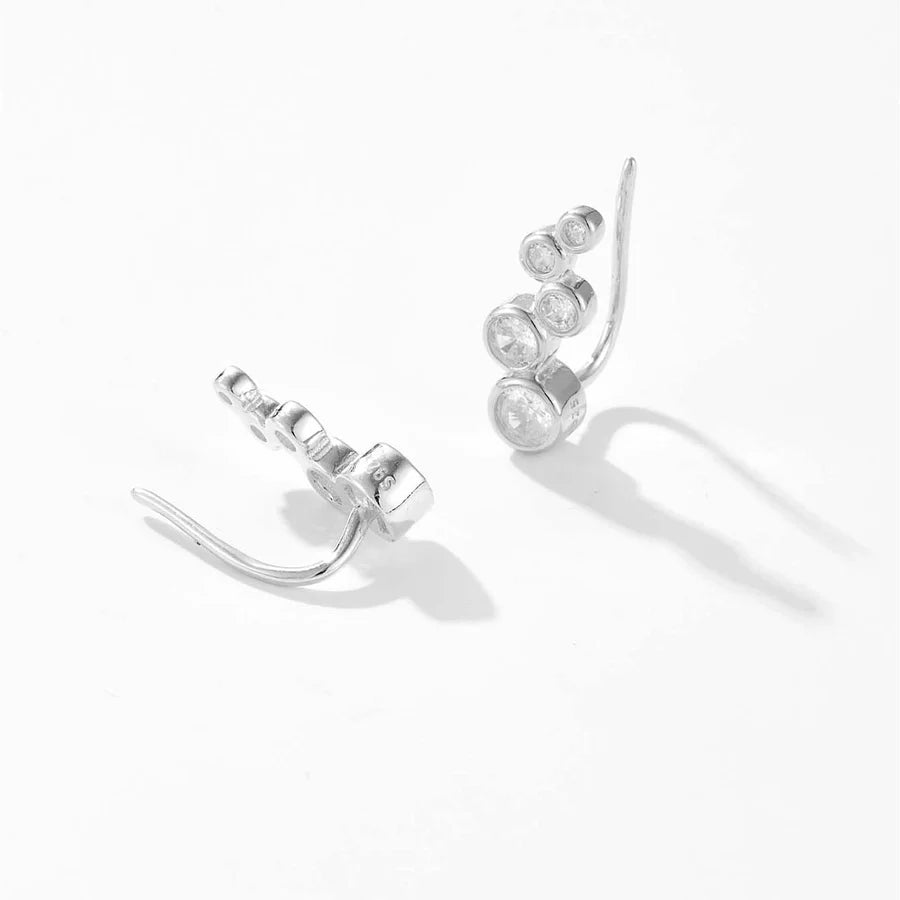 1 Paar 18K Goldbeschichtete Weißgoldbeschichtete 925 Sterling Silber Zirkon 925 Sterling Silber Ohrringe Geometrische Ohrstecker | Shop Nory
