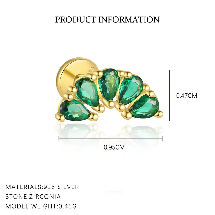 1 Stück 1 Paar 925 Sterling Silber Zirkon 925 Sterling Silber Ohrringe Geometrische Tropfenohrringe Ohrstecker | Shop Nory