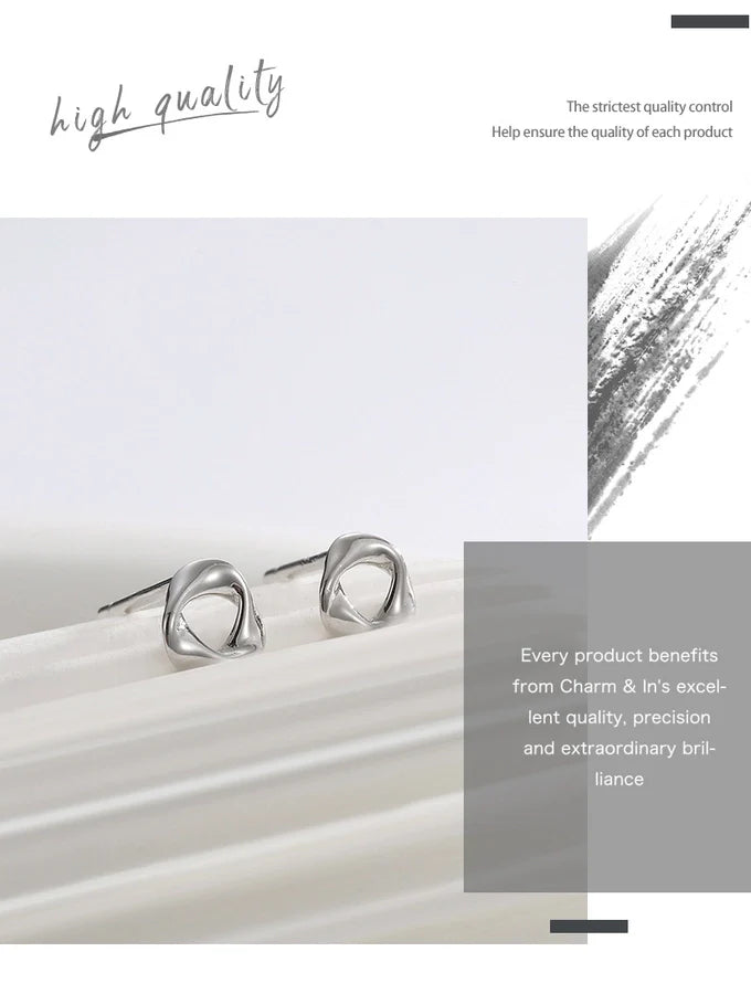 1 Paar 925 Sterling Silber 925 Sterling Silber Ohrringe Geometric Solid Color Ohrstecker | Shop Nory