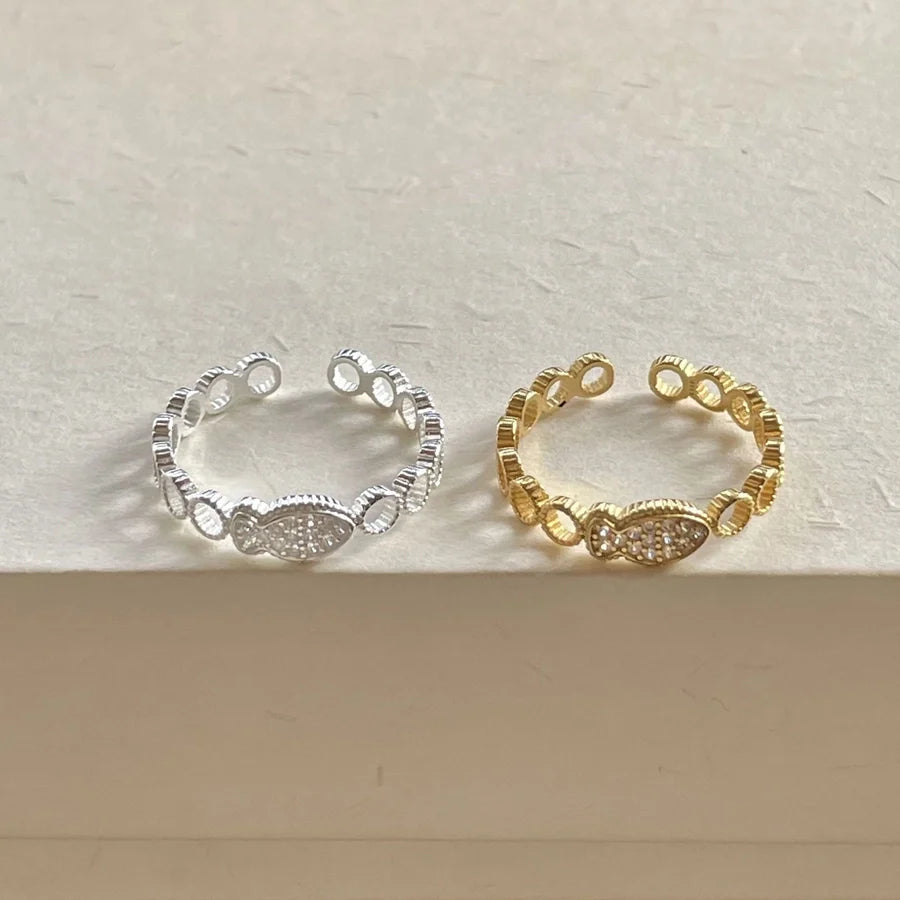 925 Sterling Silber Zirkon Fisch Offene Ringe 925 Sterling Silber Ringe | Shop Nory