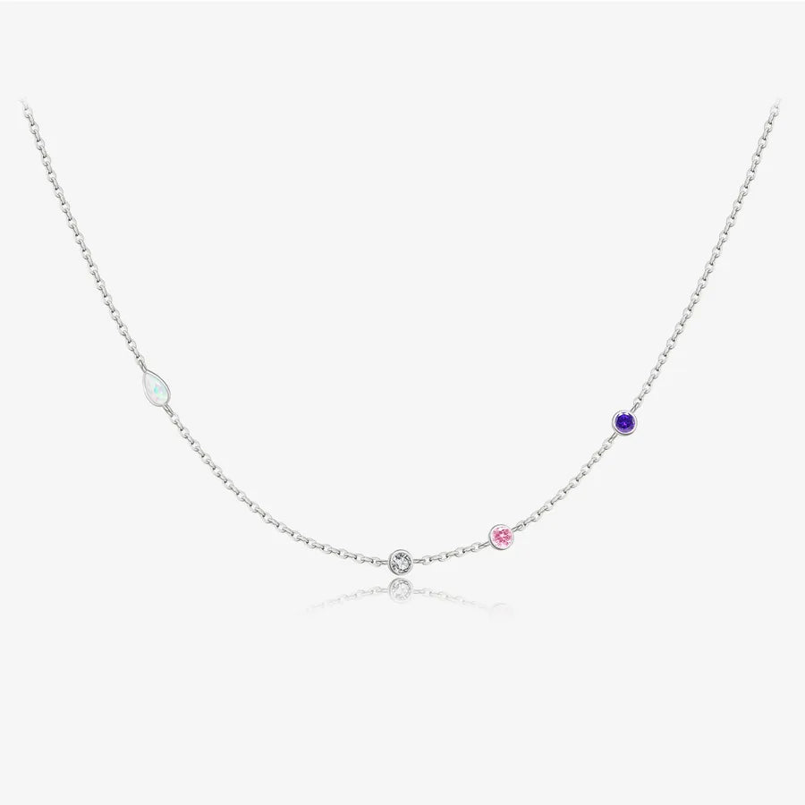 925 Sterling Silber Zirkon Kabelkette Einlage Geometrische Schlange Halskette | Shop Nory
