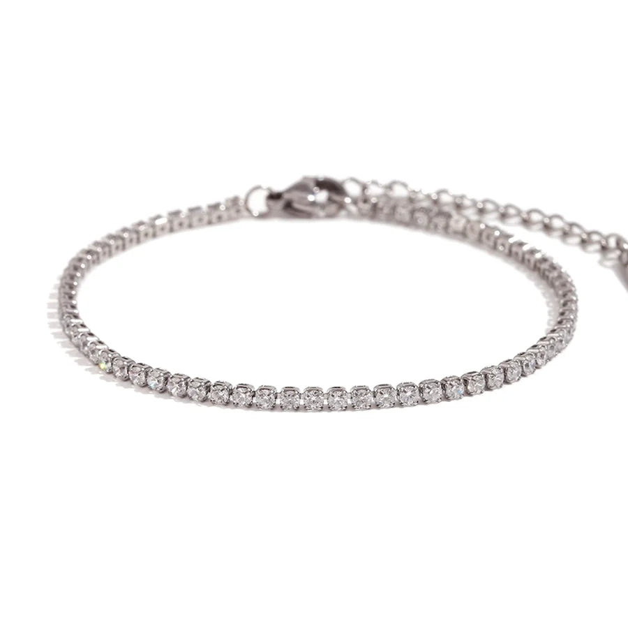 Unisex Tennis Armband mit Steinen in Edelstahl -18k vergoldet | Shop Nory