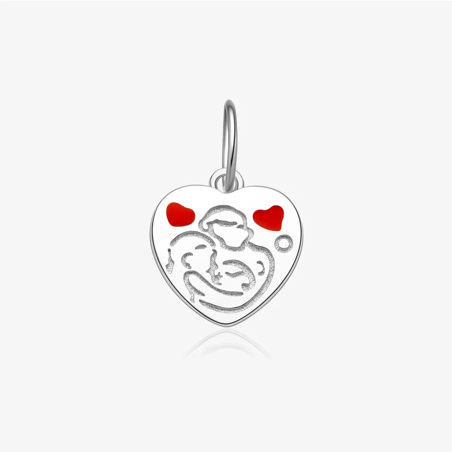 1 Stück Durchmesser 10mm 925 Sterling Silber Epoxy Weißgold plattiert Menschliches Herzform Polierter Anhänger Schmuck Zubehör | Shop Nory