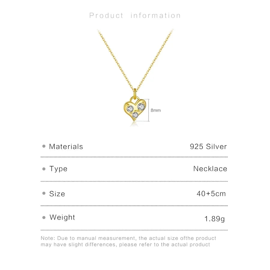 925 Sterling Silver Zirkon Kabelkette Herzform Anhänger Halskette | Shop Nory