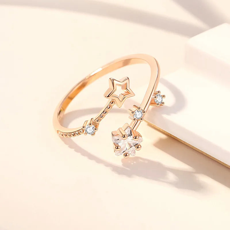 925 Sterling Silver Zirkon Stern Offene Ringe | Shop Nory