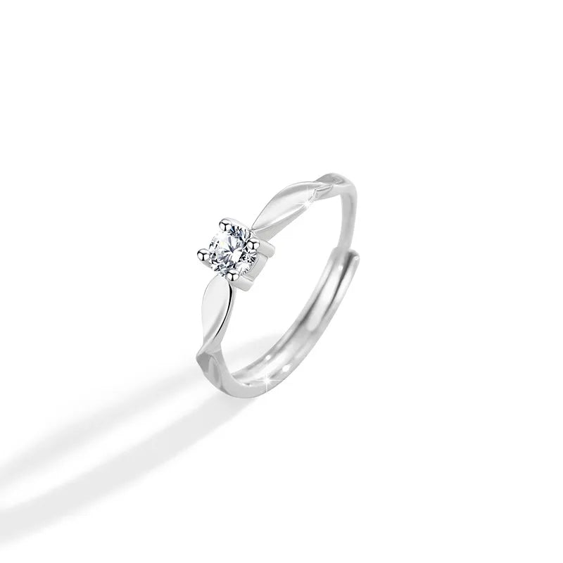 S999 Silber Zirkon Geometrische Offene Ringe | Shop Nory