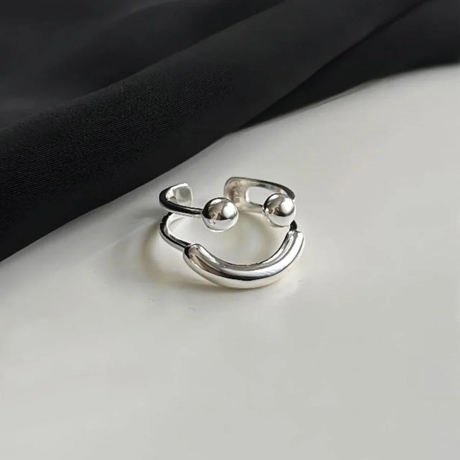 925 Sterling Silber Smile Face Offene Ringe 925 Sterling Silber Ringe | Shop Nory